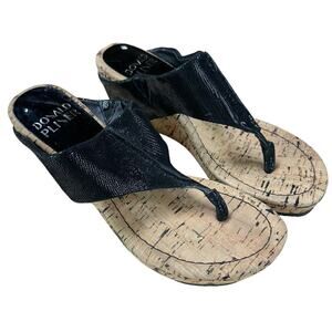 Donald Pliner Suede Colorblock Pattern Espadrilles Black Women's Size 7M NWOB